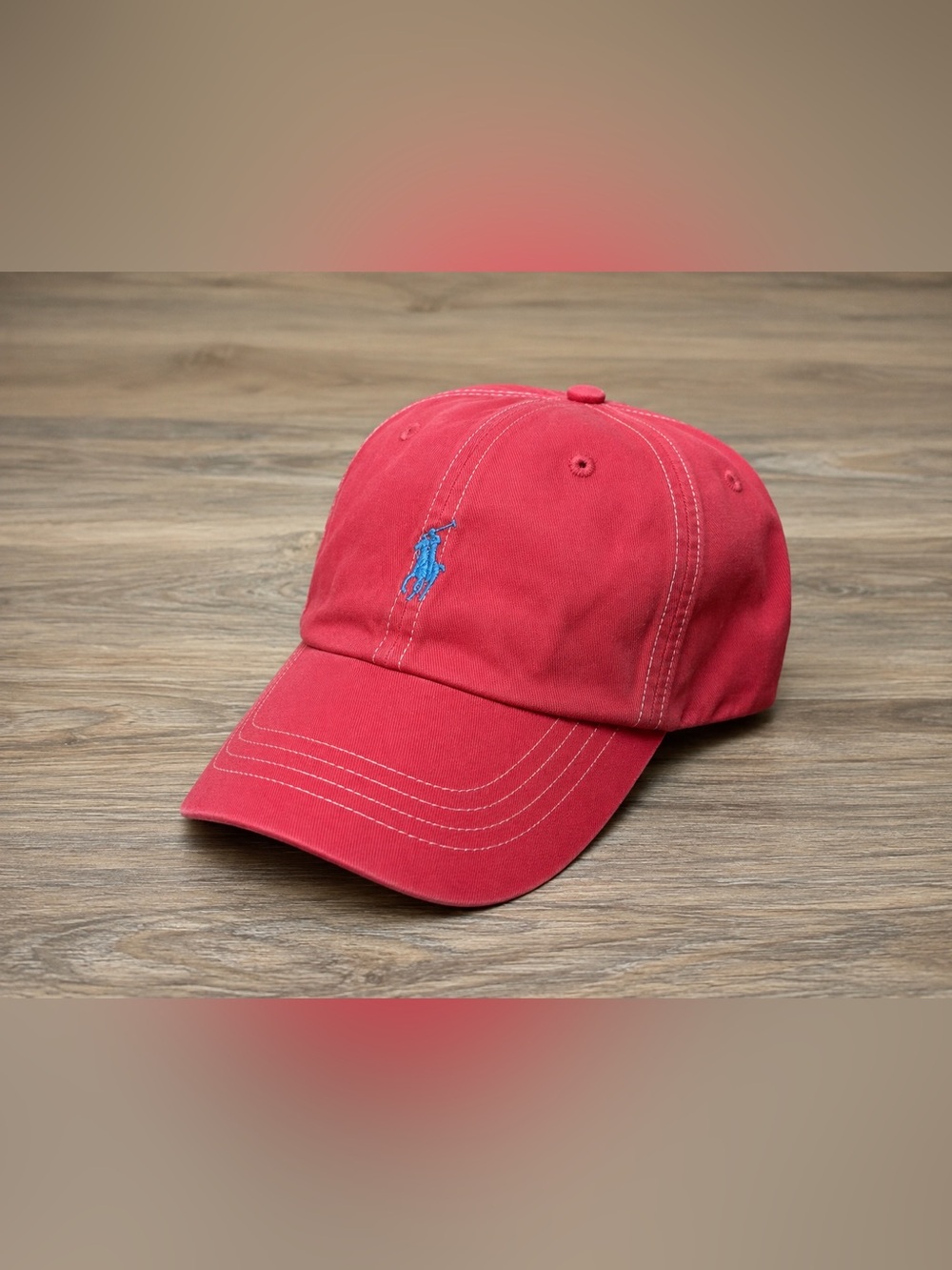 Polo Ralph Lauren Cotton Chino Ball Cap Pink Rainbow Strap One Size